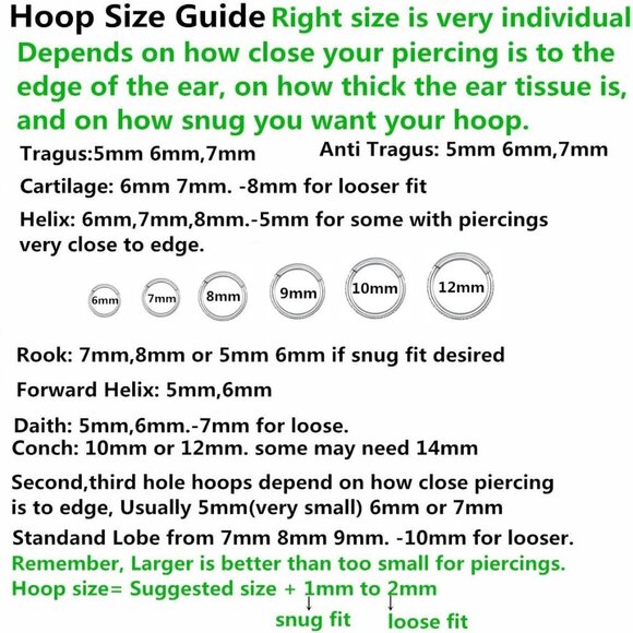 Clear CZ Nose Rings & Earrings - 316L Surgical Steel - Cartilage, Conch, Daith, - Picture 4 of 7